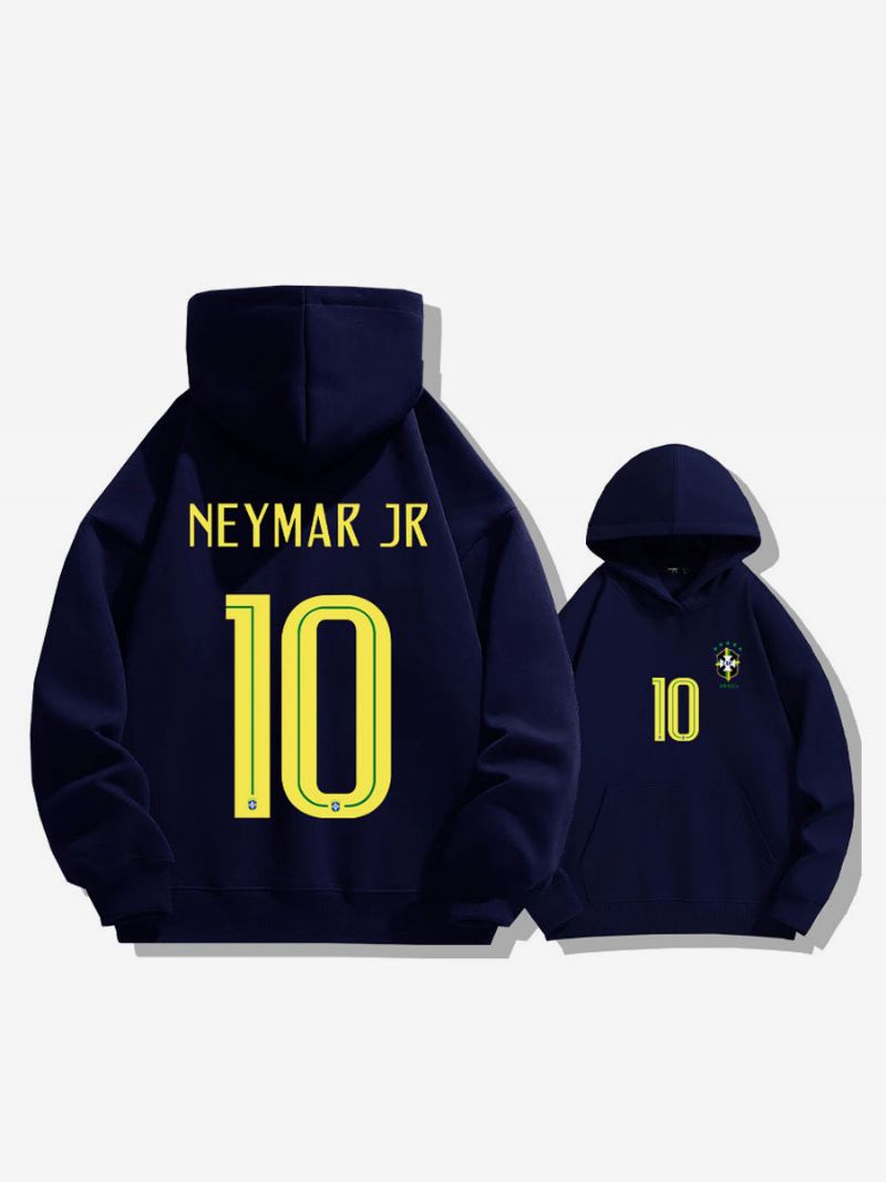 Brazilië Trainingshoodie Neymar Nummer 10 Herentop - Diepblauw