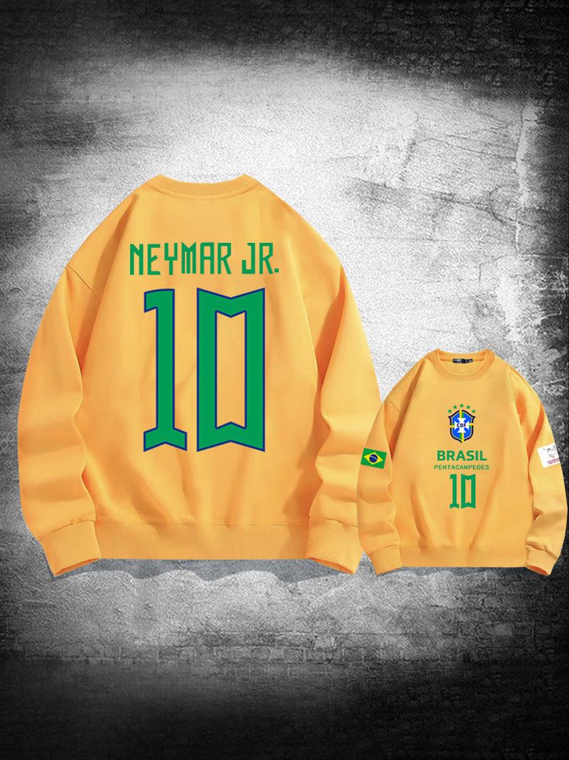 Brazilië Trainingssweatshirt Neymar Number 10 Herentop - Geel