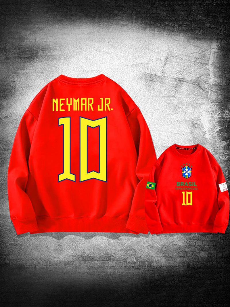 Brazilië Trainingssweatshirt Neymar Number 10 Herentop - Rood