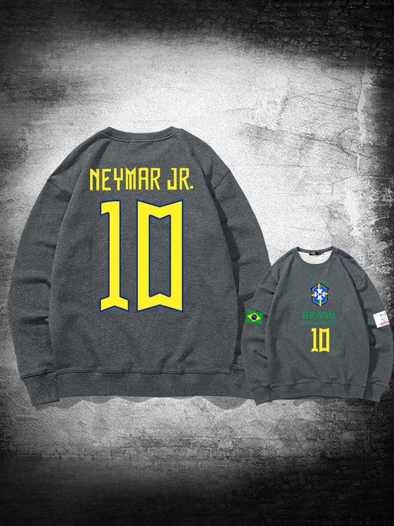 Brazilië Trainingssweatshirt Neymar Number 10 Herentop - Grijs