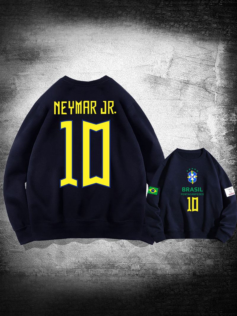 Brazilië Trainingssweatshirt Neymar Number 10 Herentop - Diepblauw