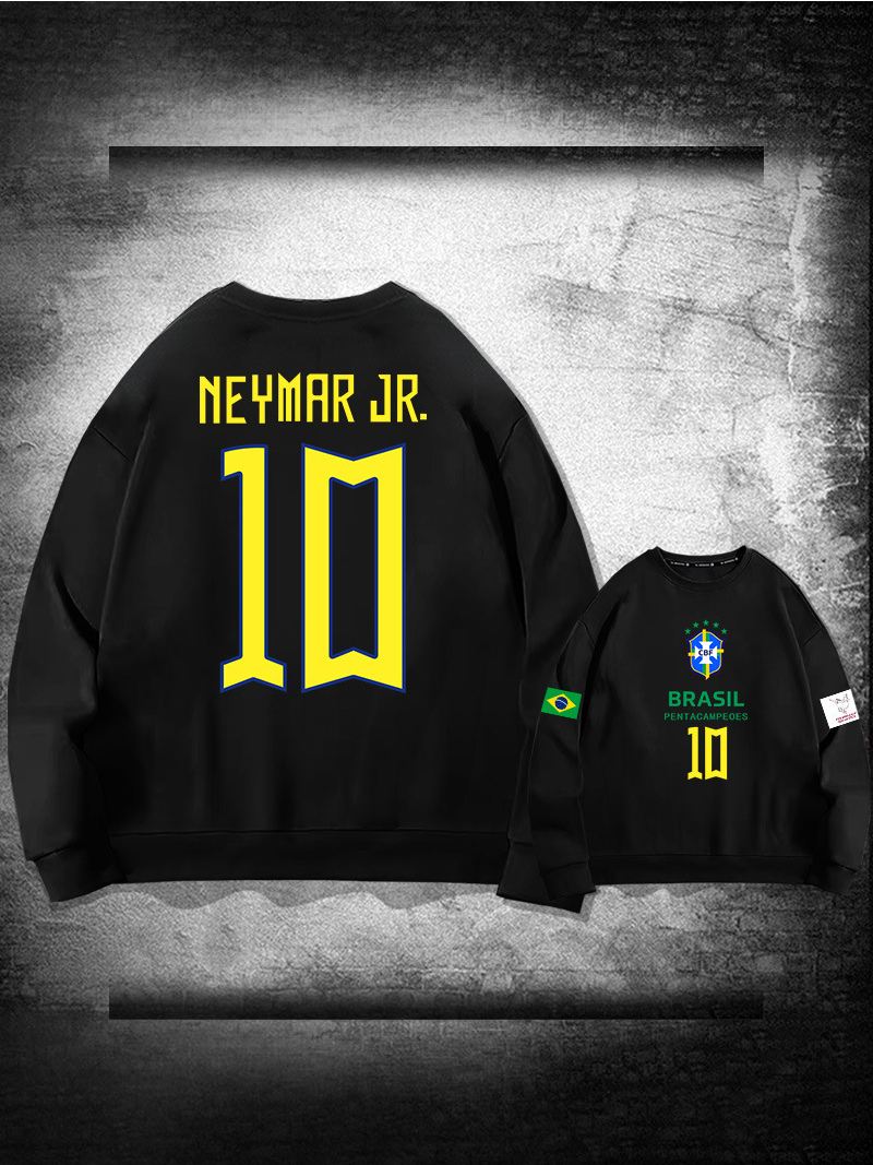 Brazilië Trainingssweatshirt Neymar Number 10 Herentop - Zwart