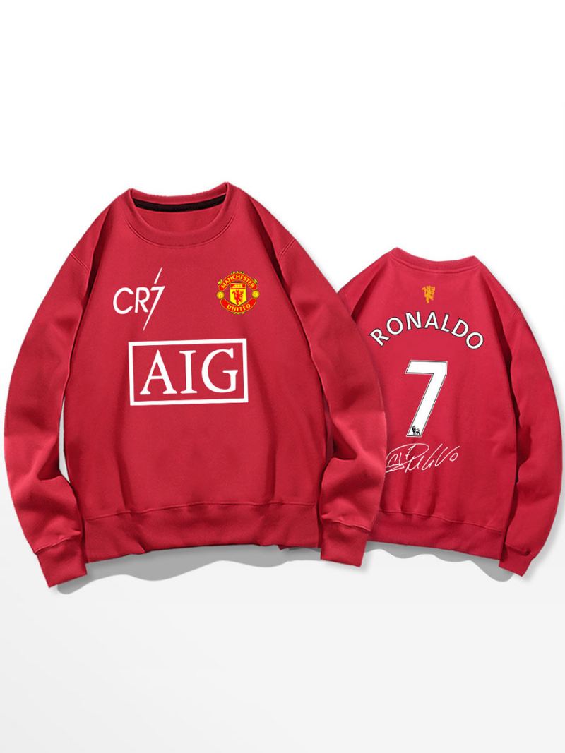 Cristiano Trainingssweatshirt Ronaldo Nummer 7 Herentop - Rood