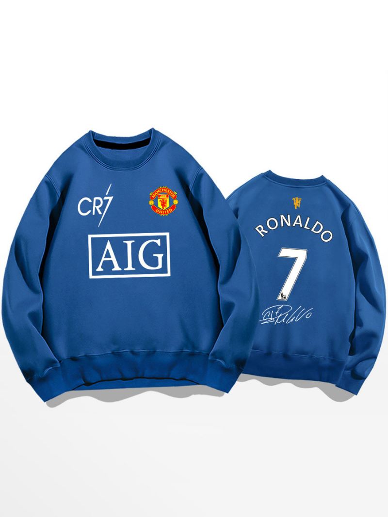 Cristiano Trainingssweatshirt Ronaldo Nummer 7 Herentop - Blauw