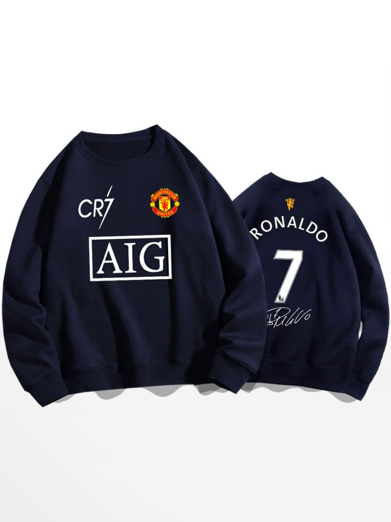 Cristiano Trainingssweatshirt Ronaldo Nummer 7 Herentop - Diepblauw