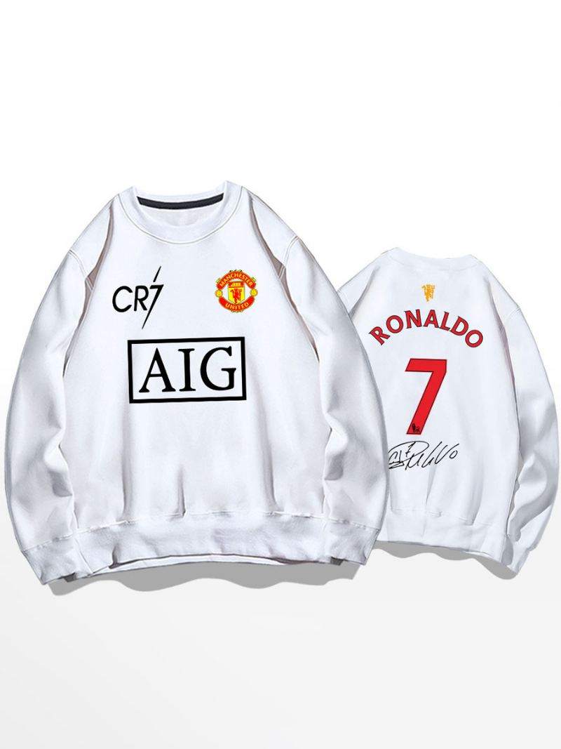 Cristiano Trainingssweatshirt Ronaldo Nummer 7 Herentop - Wit