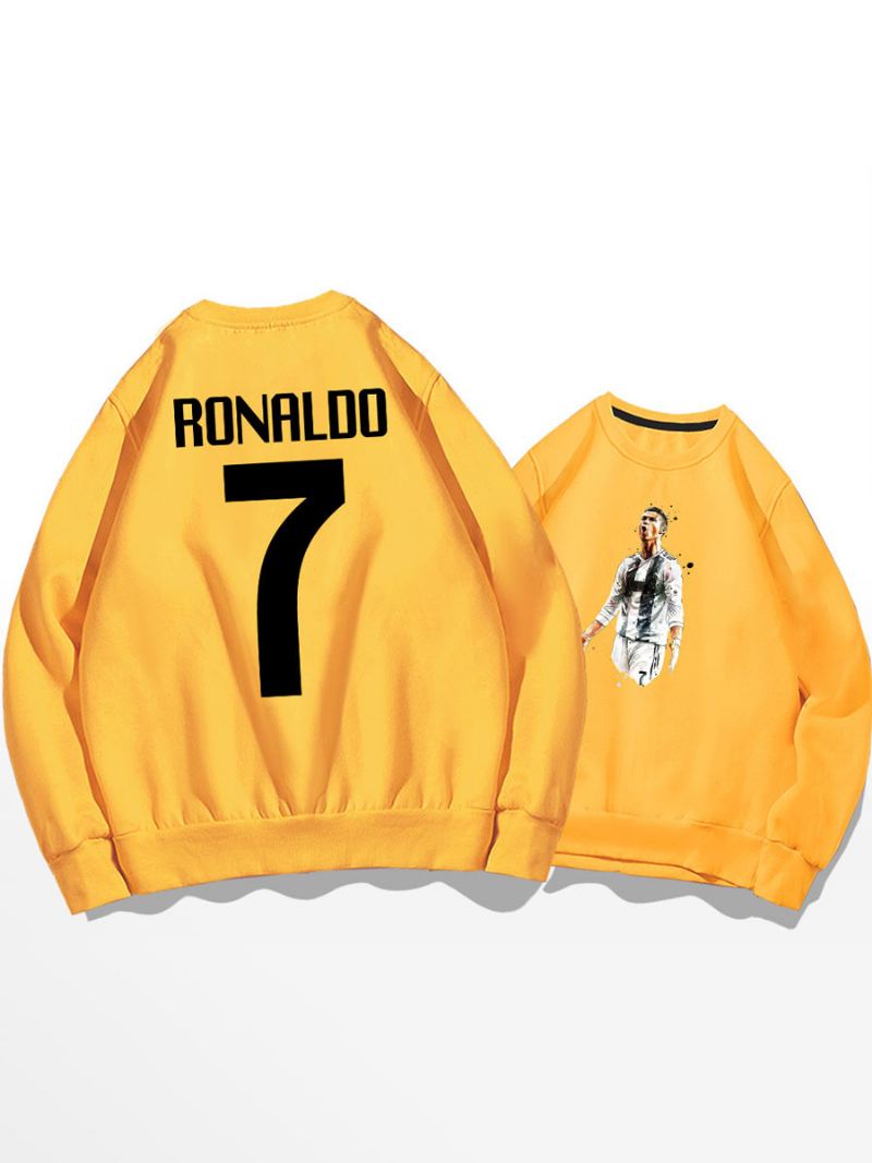 Cristiano Trainingssweatshirt Ronaldo Nummer 7 Herentop - Geel