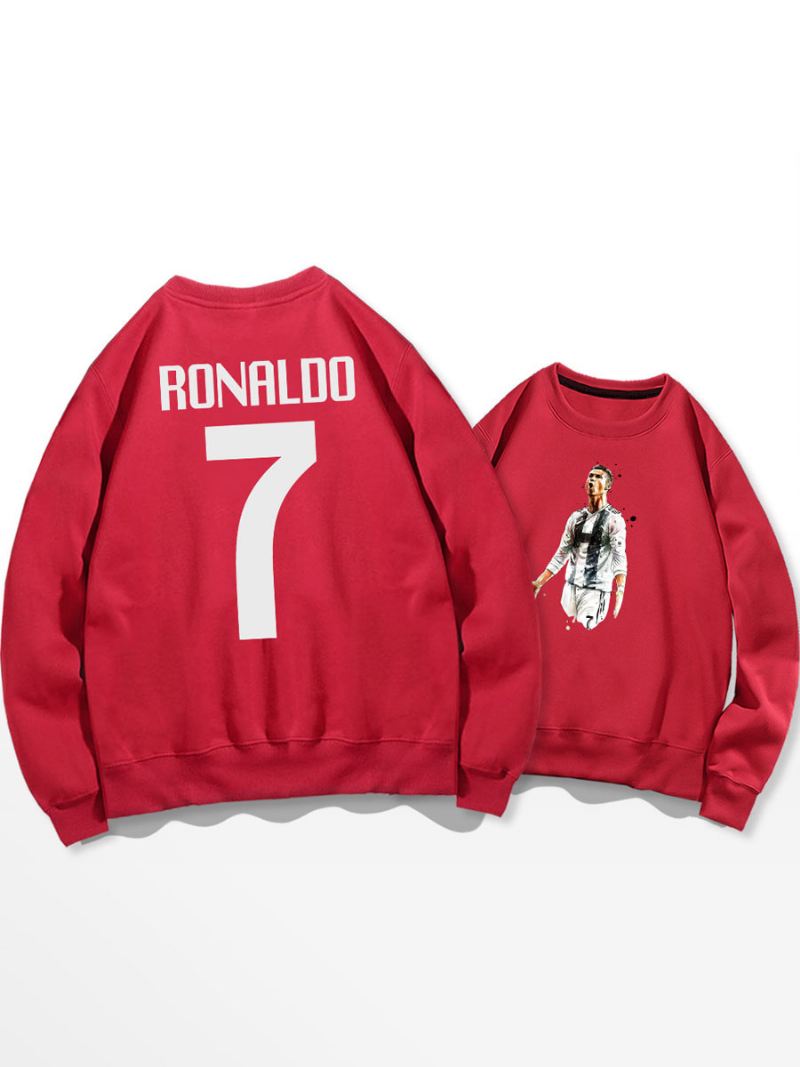 Cristiano Trainingssweatshirt Ronaldo Nummer 7 Herentop - Rood