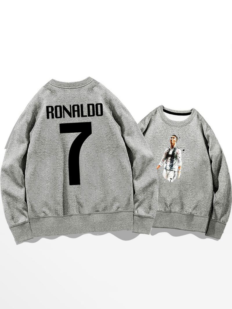 Cristiano Trainingssweatshirt Ronaldo Nummer 7 Herentop - Lichtgrijs