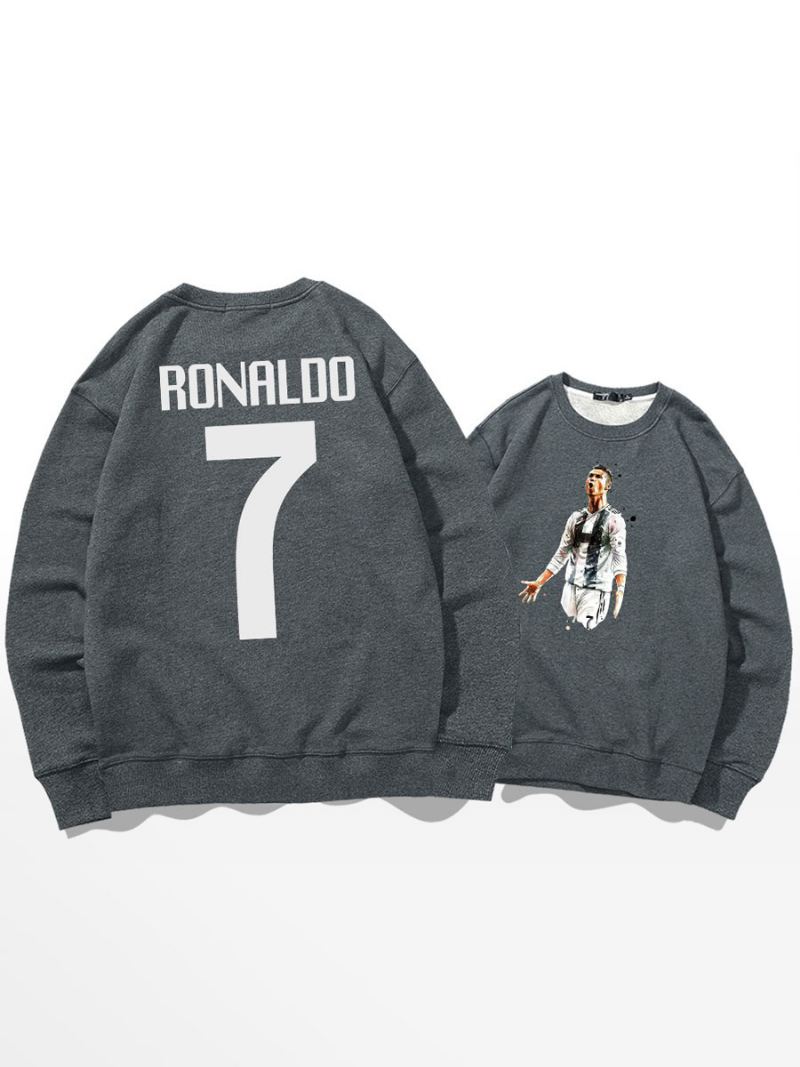 Cristiano Trainingssweatshirt Ronaldo Nummer 7 Herentop - Grijs