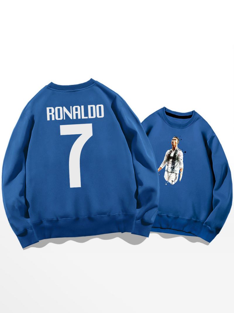 Cristiano Trainingssweatshirt Ronaldo Nummer 7 Herentop - Blauw