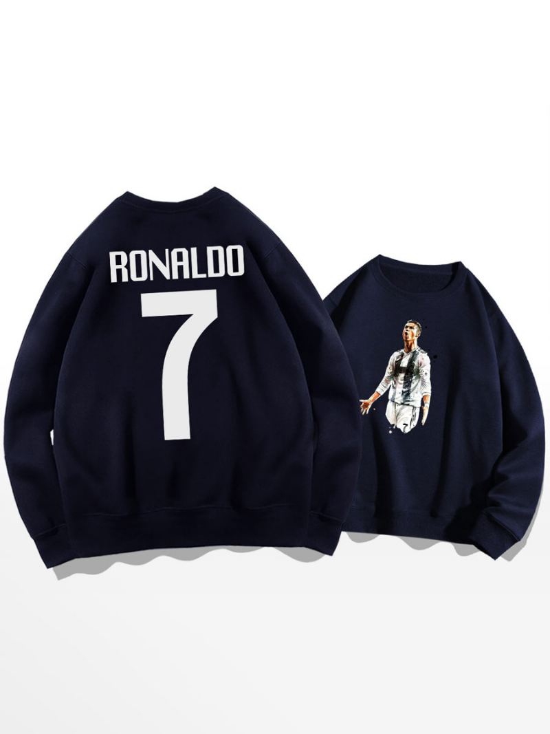 Cristiano Trainingssweatshirt Ronaldo Nummer 7 Herentop - Diepblauw