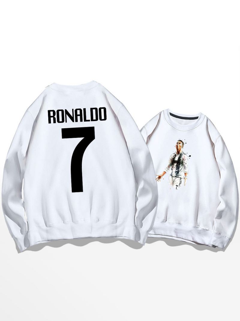 Cristiano Trainingssweatshirt Ronaldo Nummer 7 Herentop - Wit