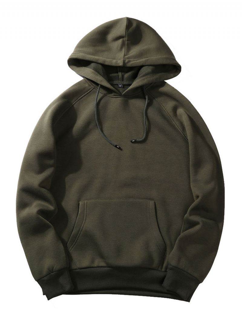 Heren Hoodies Capuchon Lange Mouwen Polyester Sweatshirt - Huntergroen