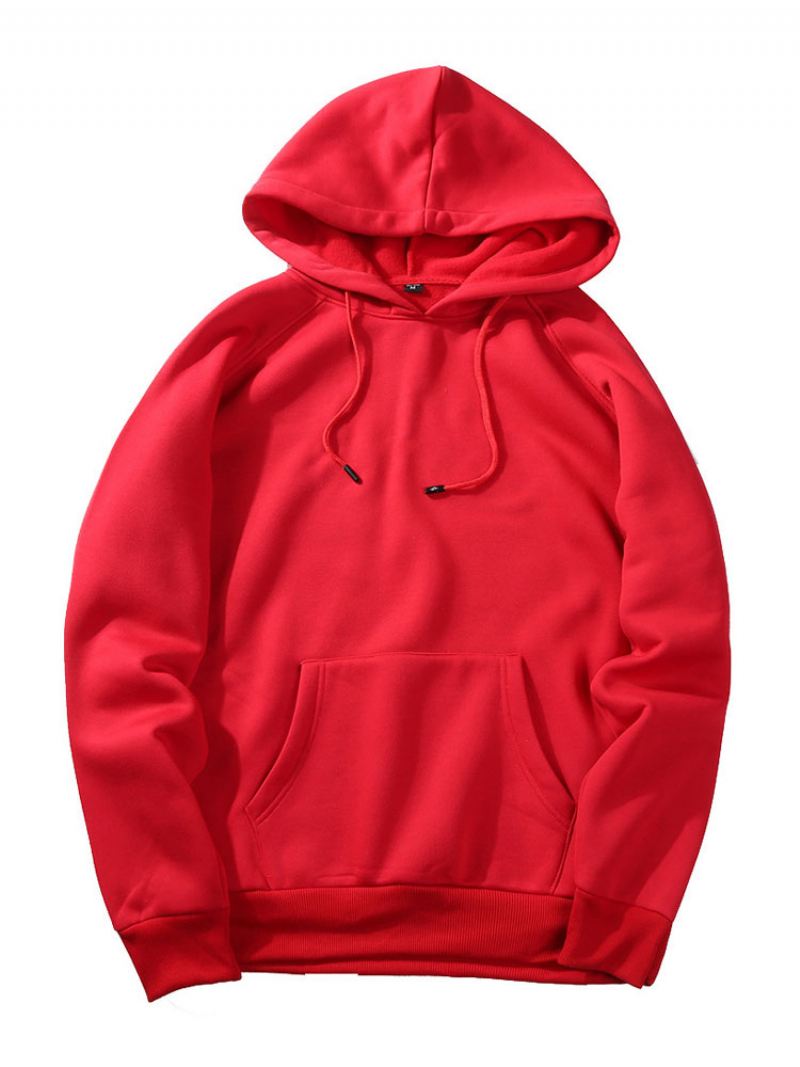 Heren Hoodies Capuchon Lange Mouwen Polyester Sweatshirt - Rood