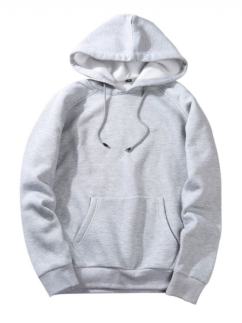 Heren Hoodies Capuchon Lange Mouwen Polyester Sweatshirt - Lichtgrijs