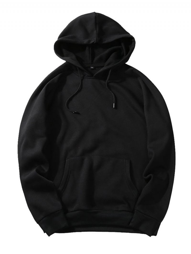 Heren Hoodies Capuchon Lange Mouwen Polyester Sweatshirt - Zwart