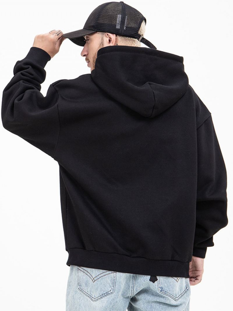 Heren Hoodies Capuchon Lange Mouwen Polyester Sweatshirt - Zwart