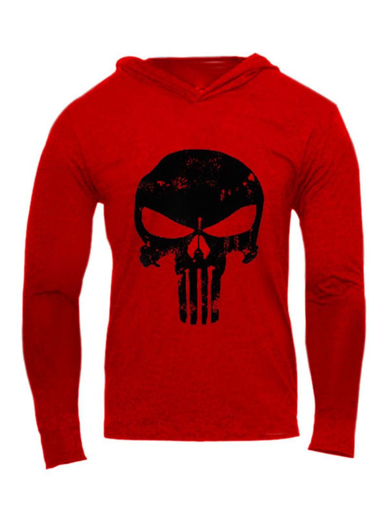 Heren Hoodies Met Capuchon Lange Mouwen Bedrukt Polyester Chic Sweatshirt - Rood