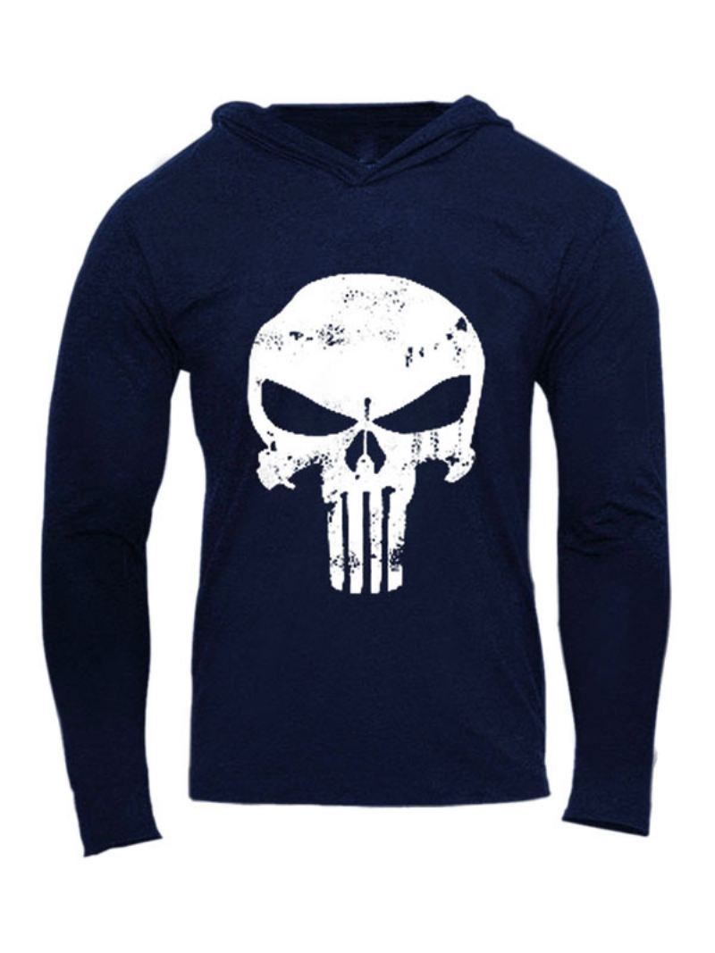 Heren Hoodies Met Capuchon Lange Mouwen Bedrukt Polyester Chic Sweatshirt - Diepblauw