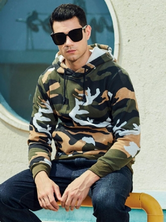 Heren Hoodies Met Capuchon Lange Mouwen Camouflage Polyester Casual Sweatshirt