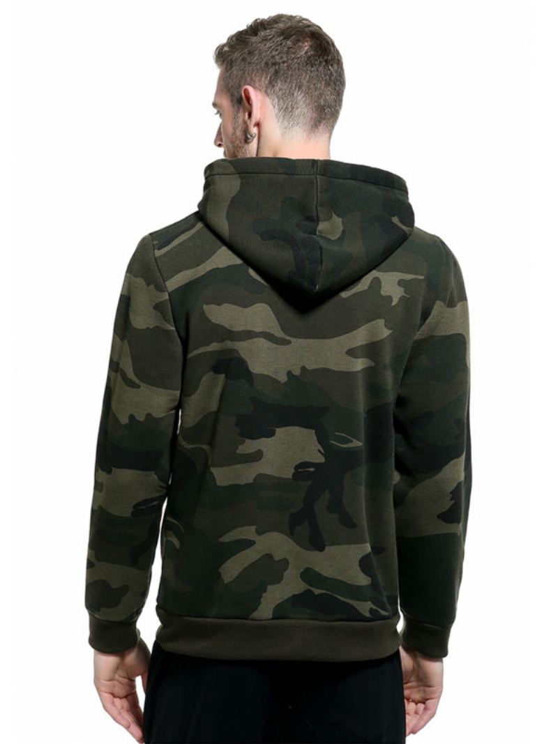 Heren Hoodies Met Capuchon Lange Mouwen Camouflage Polyester Casual Sweatshirt - Jagergroen