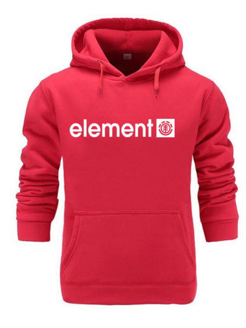 Heren Hoodies Met Capuchon Lange Mouwen Polyester Diepgrijs Sweatshirt - Rood