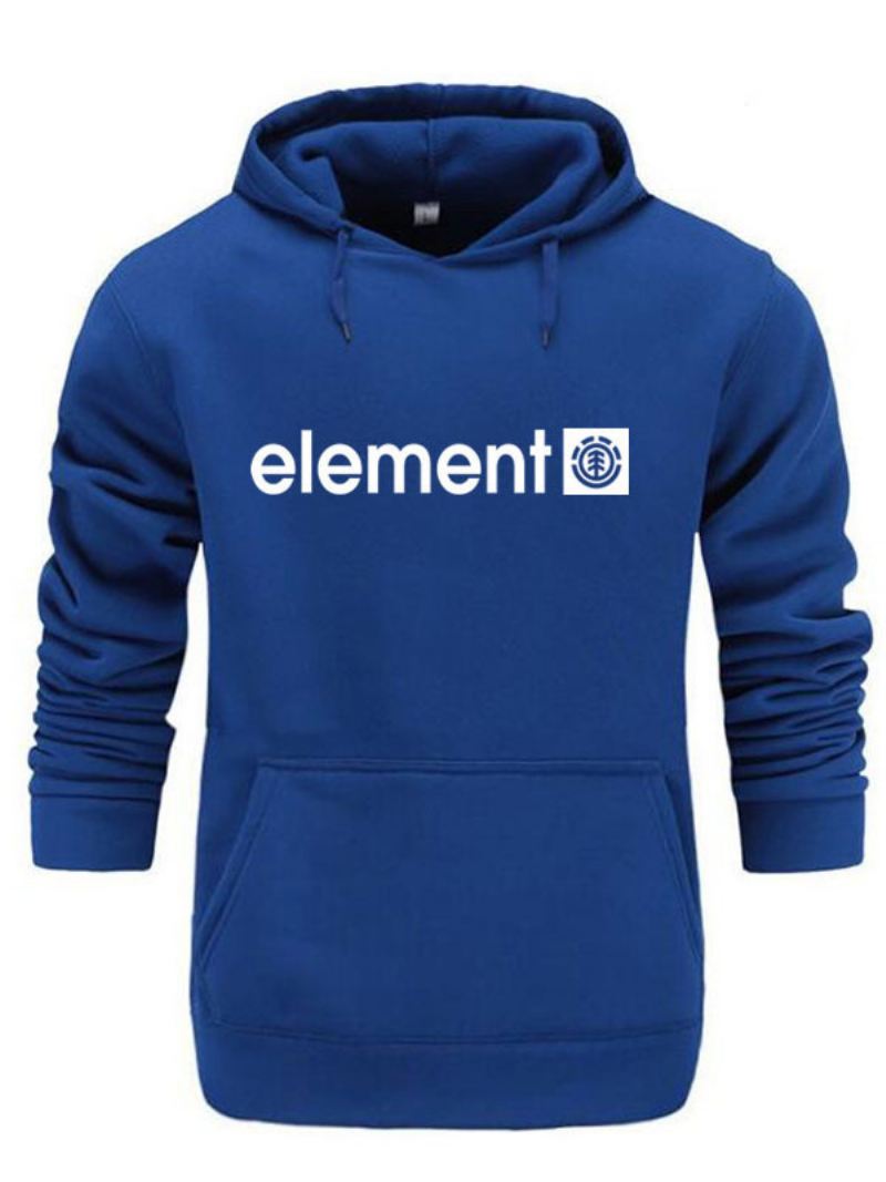 Heren Hoodies Met Capuchon Lange Mouwen Polyester Diepgrijs Sweatshirt - Blauw