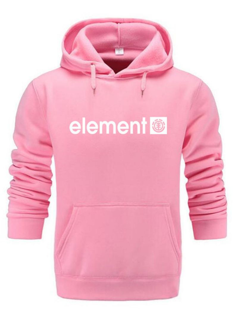 Heren Hoodies Met Capuchon Lange Mouwen Polyester Diepgrijs Sweatshirt - Roze