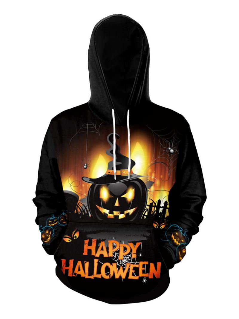 Heren Hoodies Met Capuchon Lange Mouwen Polyester Eng Sweatshirt - Zwart Goud