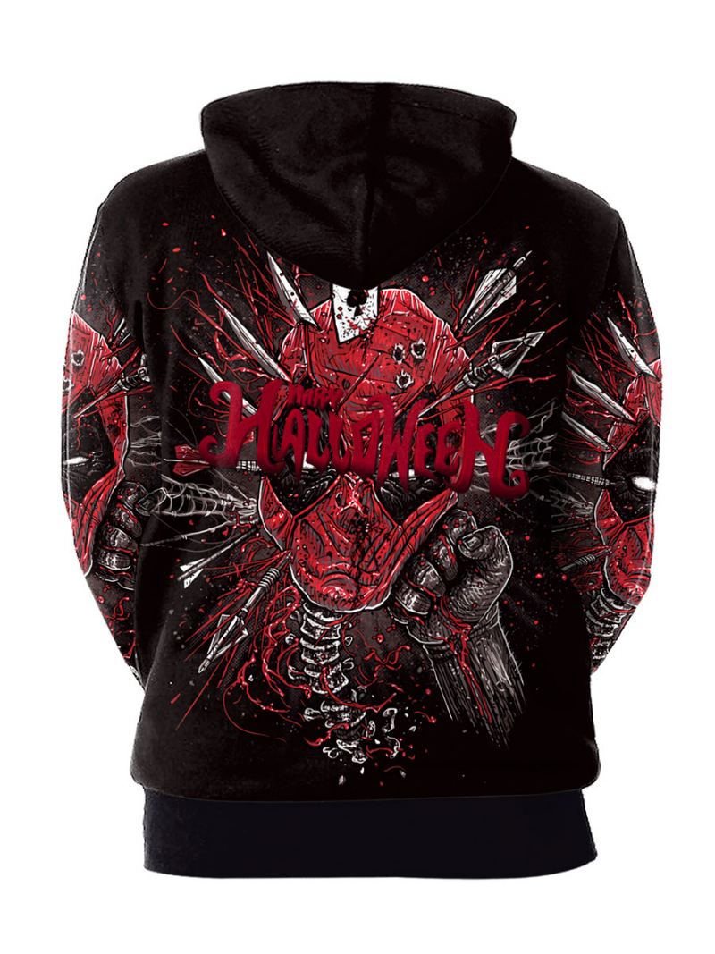 Heren Hoodies Met Capuchon Lange Mouwen Polyester Eng Sweatshirt - Zwart