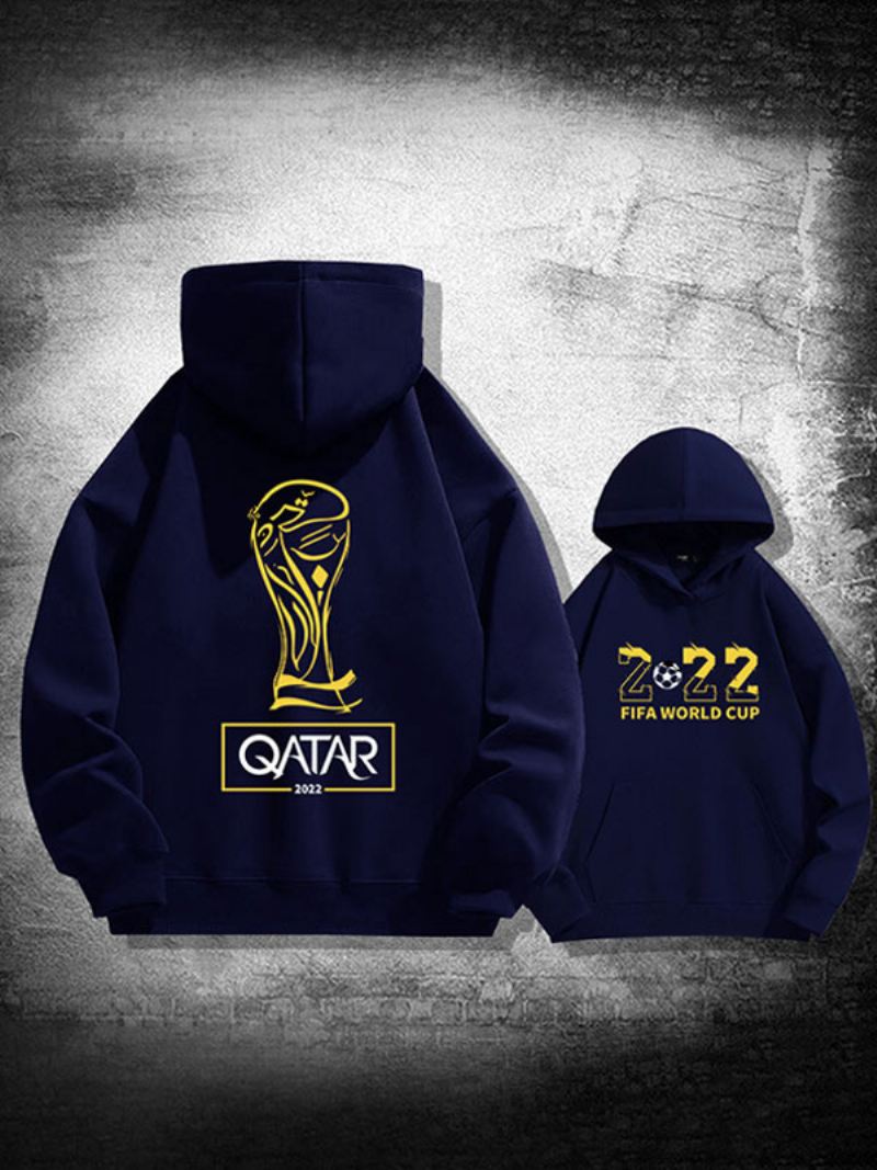 Herenhoodiejas Qatar Wk - Diepblauw