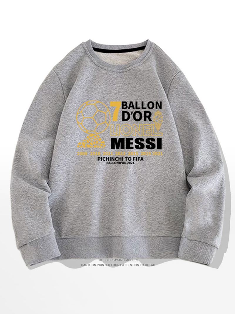 Messi Ballon D'or Sweatshirt Herentop - Lichtgrijs