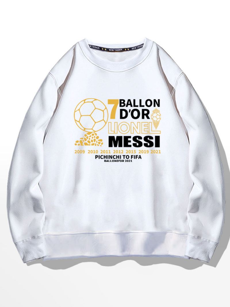 Messi Ballon D'or Sweatshirt Herentop - Wit