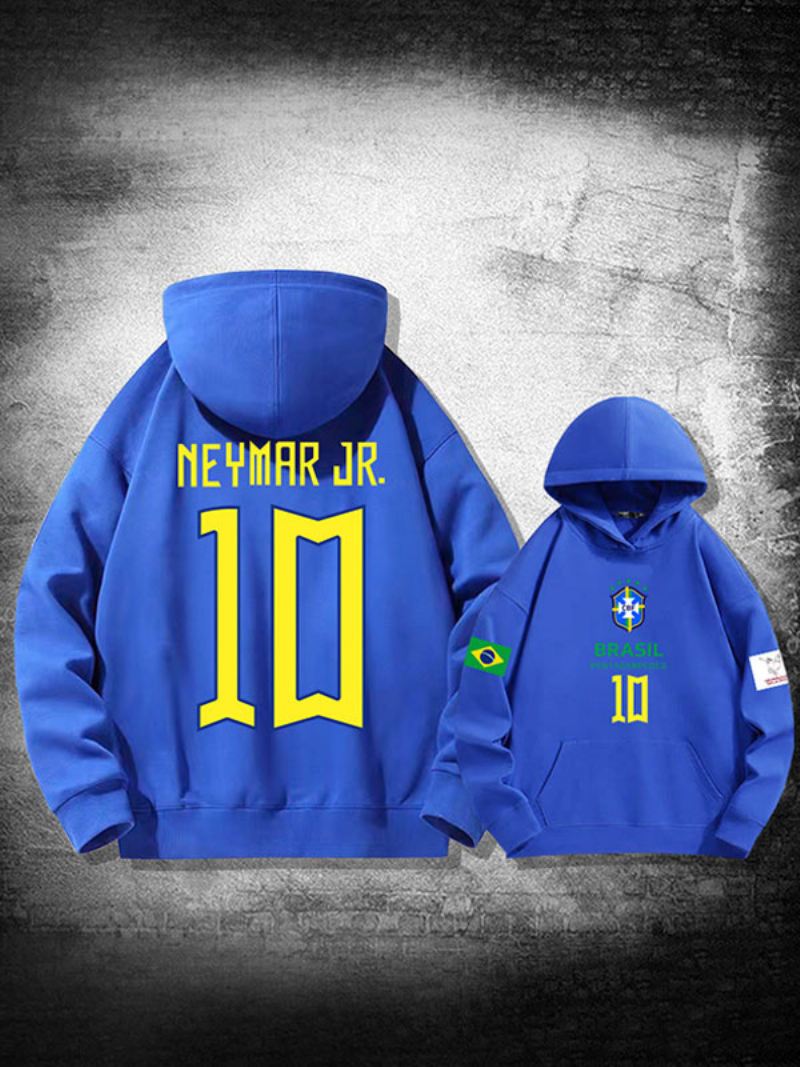 Neymar Jr Qatar Herenhoodie Met Lange Mouwen - Blauw