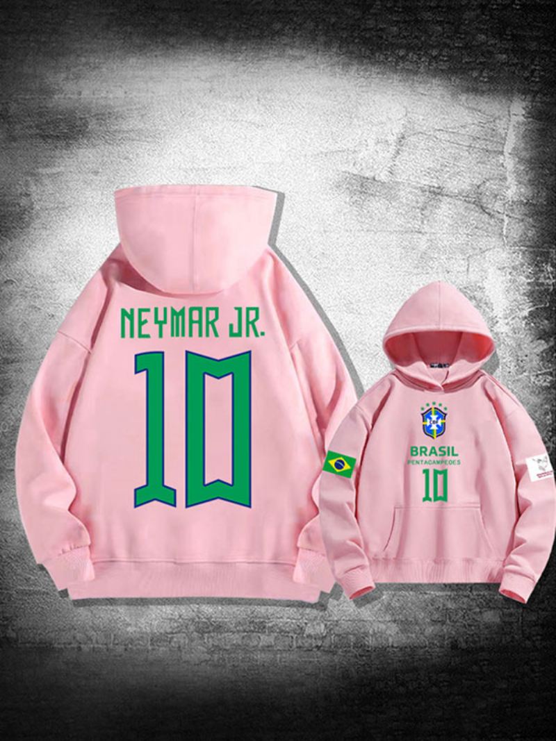 Neymar Jr Qatar Herenhoodie Met Lange Mouwen - Roze