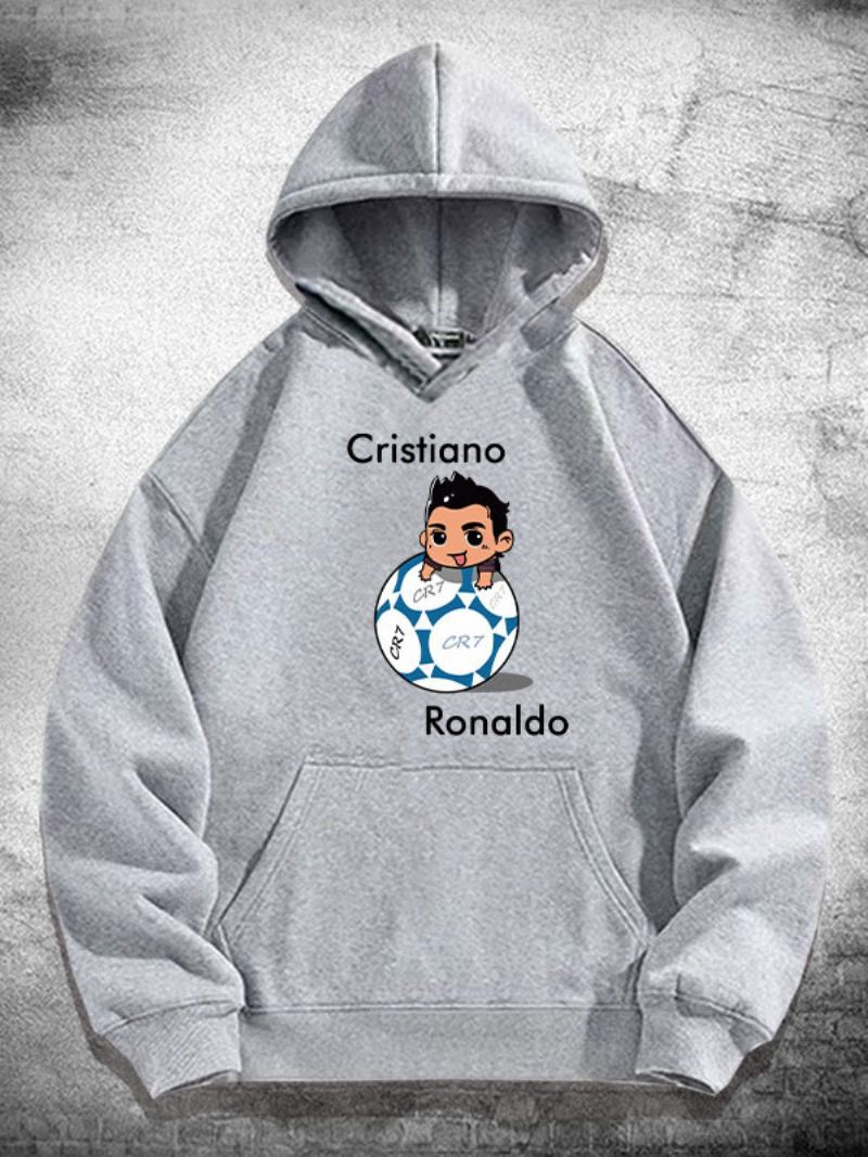 Ronaldo Herenhoodie Met Lange Mouwen - Lichtgrijs