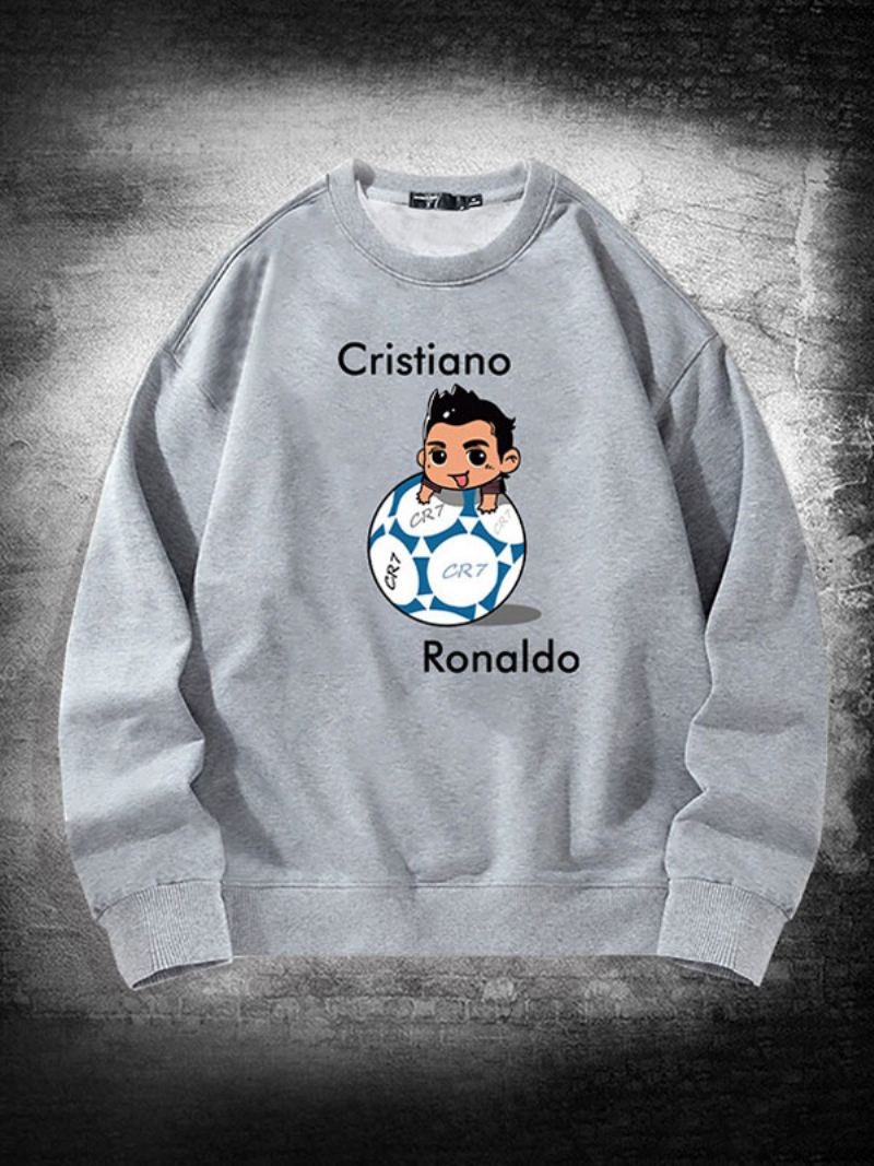 Ronaldo-sweatshirt Heren Met Lange Mouwen - Lichtgrijs