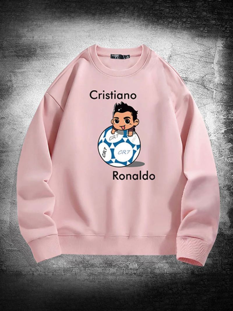 Ronaldo-sweatshirt Heren Met Lange Mouwen - Roze