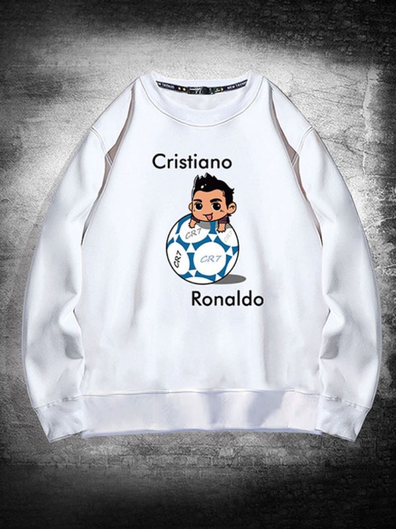 Ronaldo-sweatshirt Heren Met Lange Mouwen - Wit