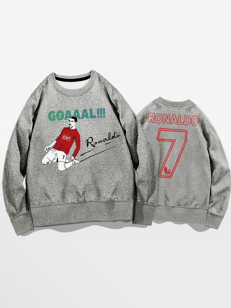 Ronaldo Sweatshirt Herentop Volwassenen - Lichtgrijs