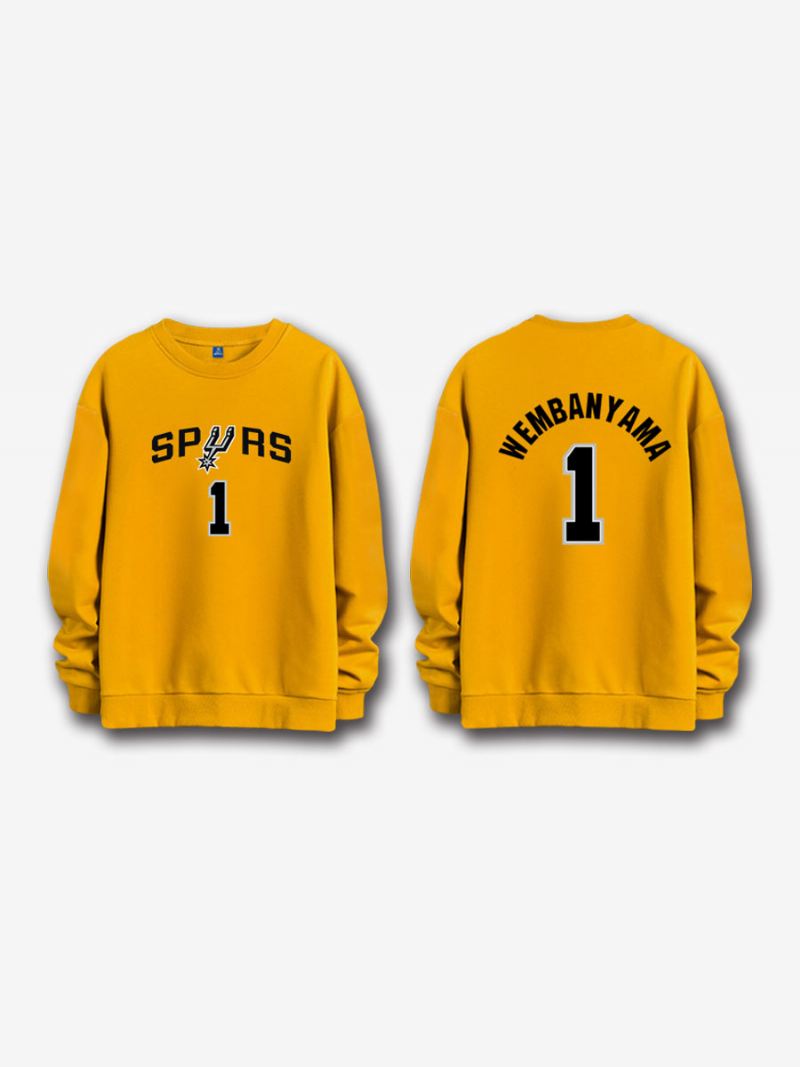 San Antonio Spurs Nummer 1 Wembanyama Herensweater - Geel