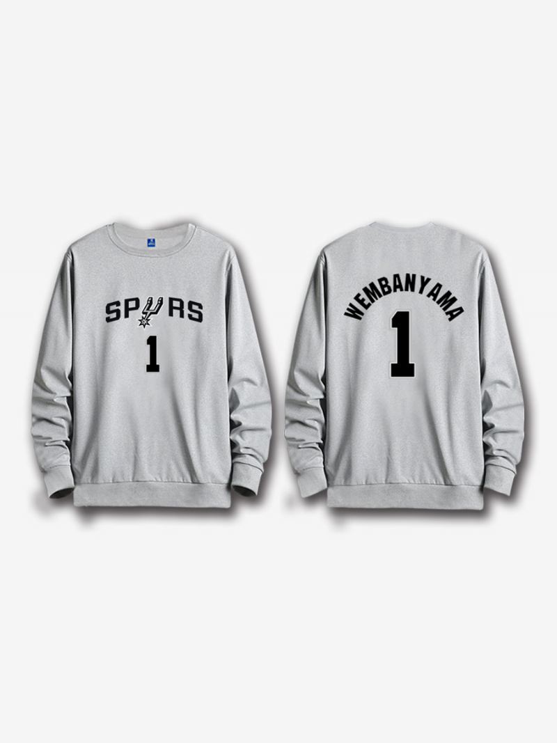 San Antonio Spurs Nummer 1 Wembanyama Herensweater - Grijs