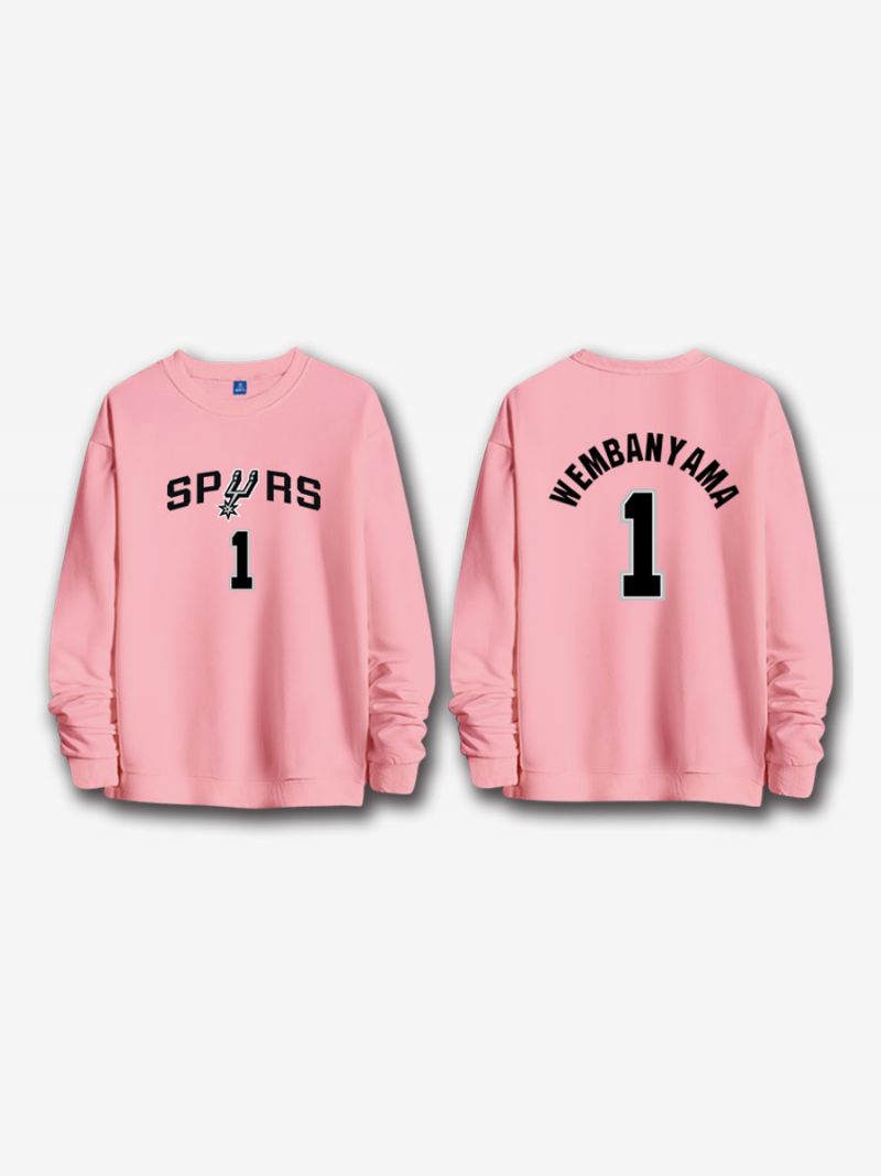 San Antonio Spurs Nummer 1 Wembanyama Herensweater - Roze