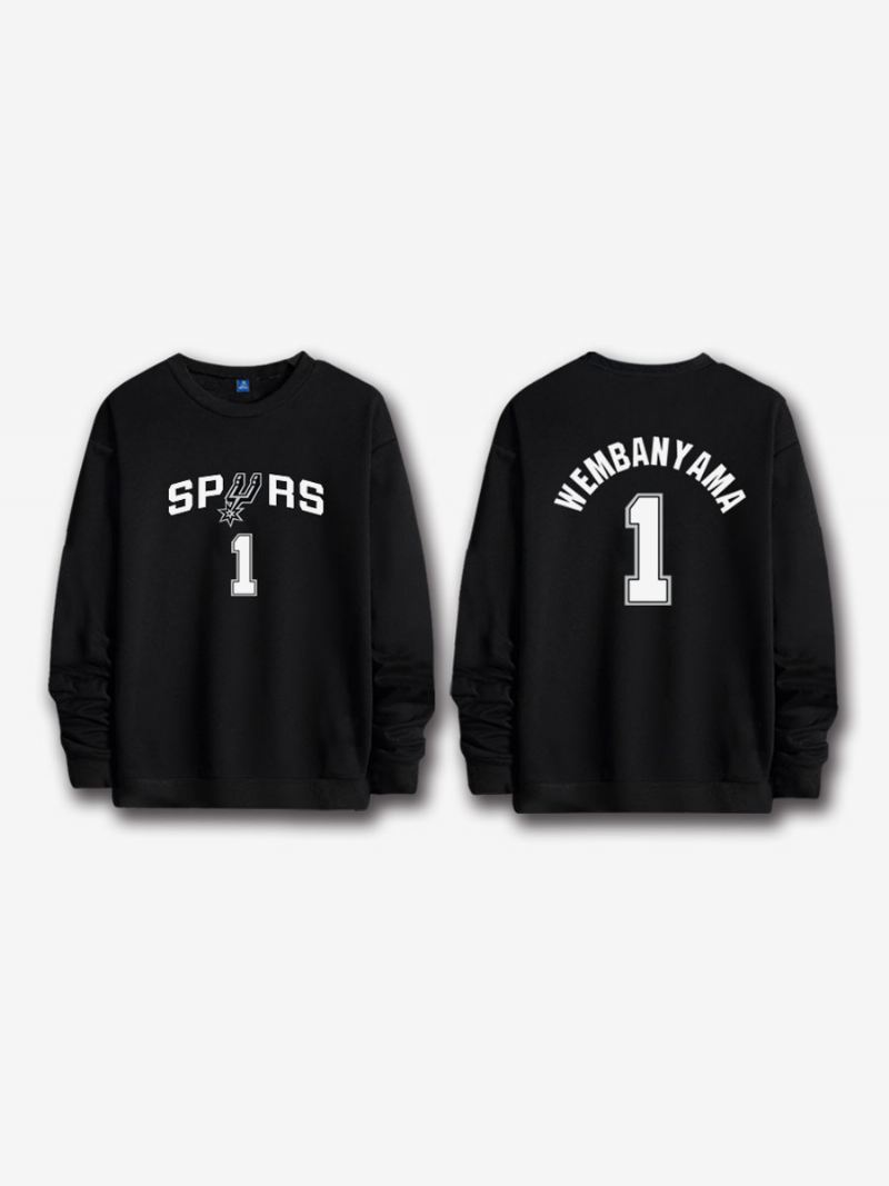 San Antonio Spurs Nummer 1 Wembanyama Herensweater - Zwart