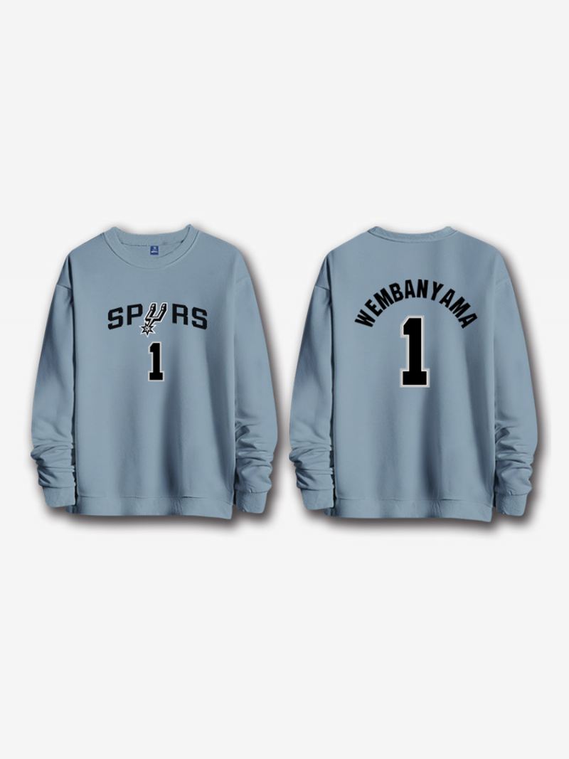 San Antonio Spurs Nummer 1 Wembanyama Herensweater - Blauwgrijs