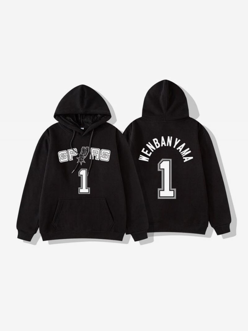 San Antonio Spurs Nummer 1 Wembanyama Herensweater Met Capuchon