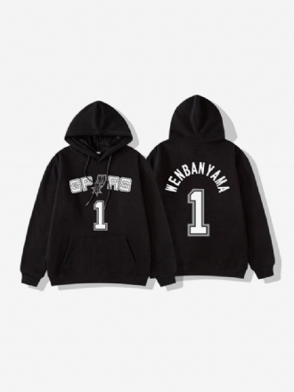 San Antonio Spurs Nummer 1 Wembanyama Herensweater Met Capuchon