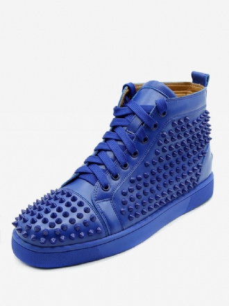 Blauwe Klinknagels Hoge Sneakers Heren Skateboardschoenen