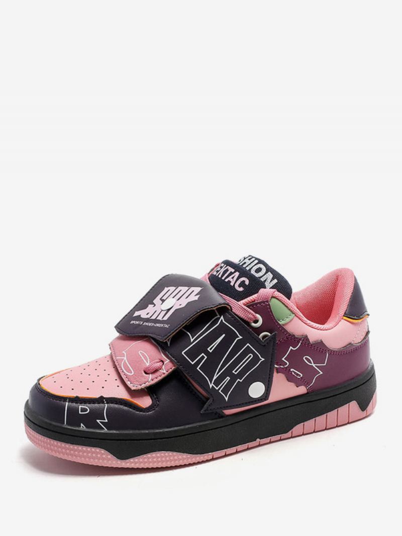 Heren Herensneakers Mode Pu-leer Ronde Neus Kleurblok - Roze